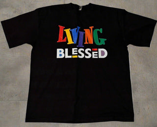 "LIVING BLESSED" TEE- BLACK (PRE-ORDER)